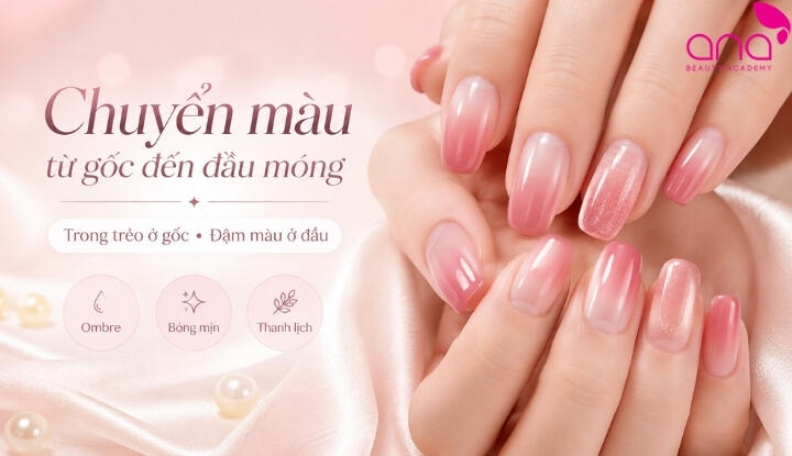 Top mẫu nail màu hồng trong trẻo