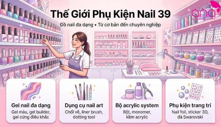 Thế Giới Phụ Kiện Nail 39 - Shop đồ nail đa dạng