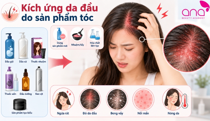 Dị ứng sản phẩm chăm sóc tóc gây ngứa da đầu