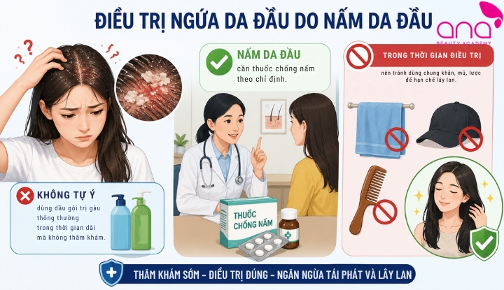 Điều trị ngứa da đầu do nấm da đầu