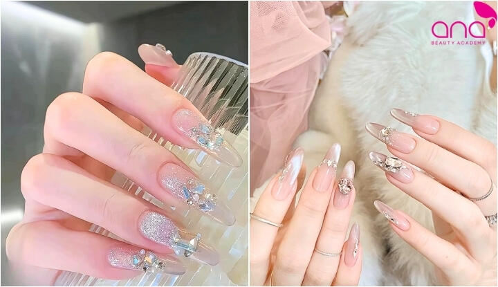 Nail dài đính đá lấp lánh