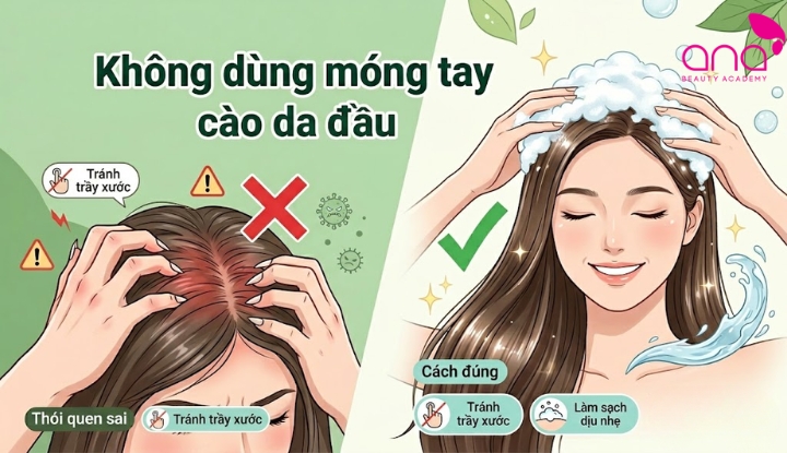 Dùng đầu ngón tay massage nhẹ giúp làm sạch