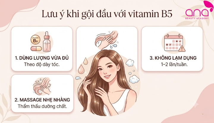 Lưu ý khi áp dụng các cách gội đầu với vitamin b5