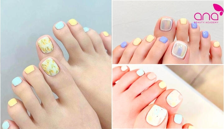 Mẫu nail chân pastel nhẹ nhàng, nữ tính