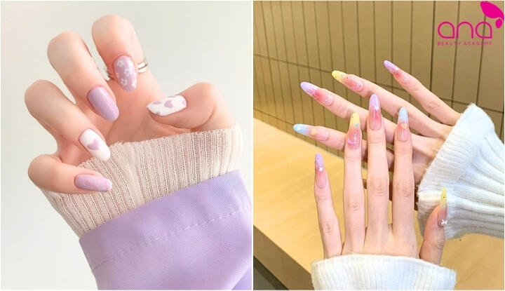 Nail nhọn tròn ngọt ngào, nữ tính