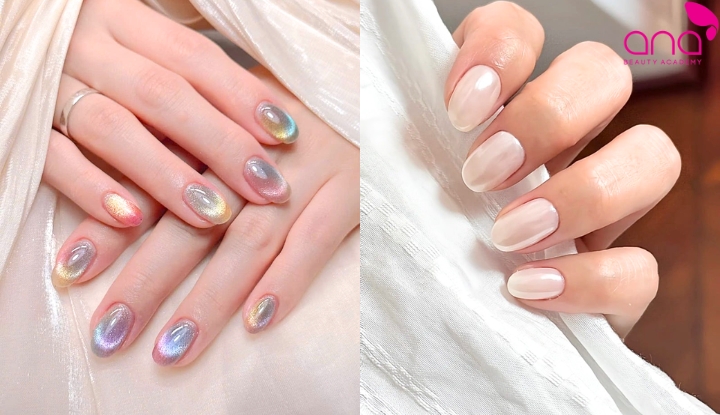 Hiệu ứng chrome phản chiếu giúp bộ nail sang chảnh
