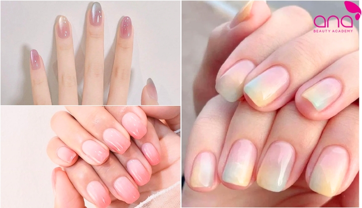 Hiệu ứng chuyển màu giúp móng ngắn có chiều sâu