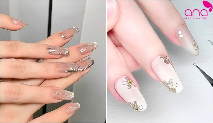 Nail tráng gương thêm họa tiết nghệ thuật