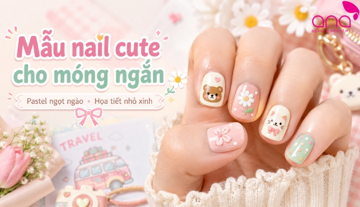 Họa tiết nhỏ xinh giúp bộ nail thêm đáng yêu