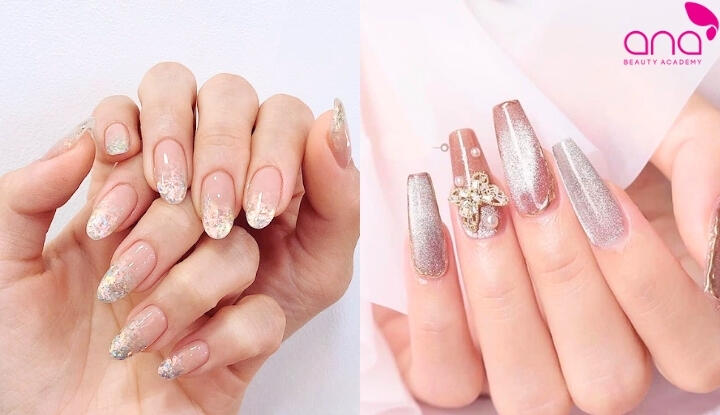 Nail màu hồng phối màu theo nhiều phong cách