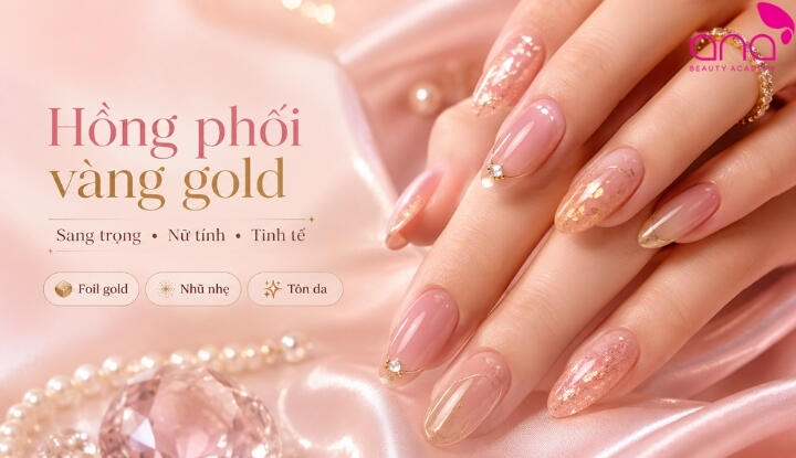 Nail màu hồng phối màu theo nhiều phong cách