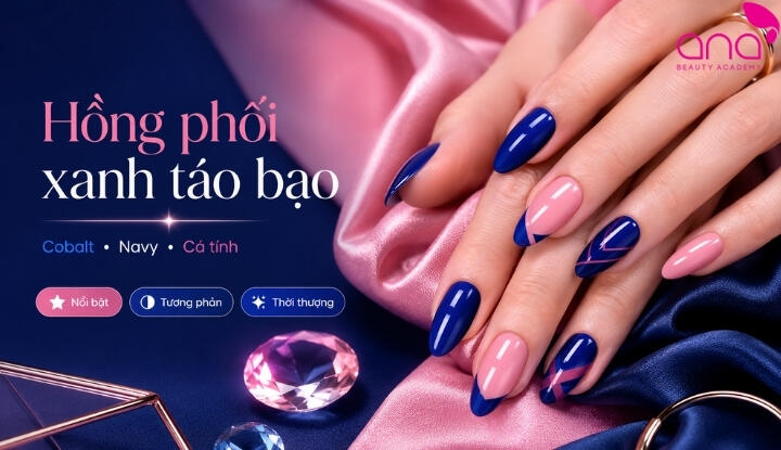 Nail màu hồng phối màu theo nhiều phong cách