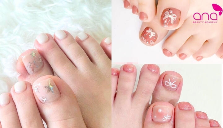Mẫu nail chân đẹp cho học sinh, sinh viên