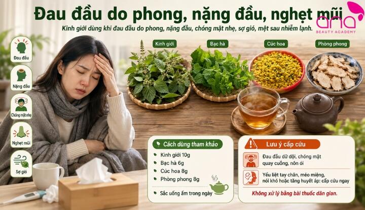 Kinh giới trị đau đầu