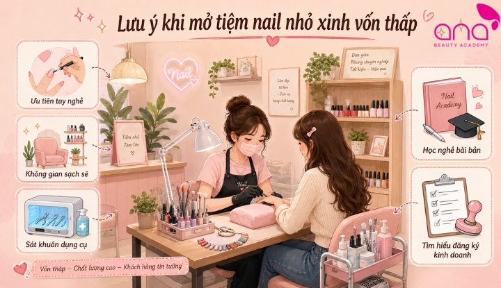 Lưu ý mở tiệm nail nhỏ