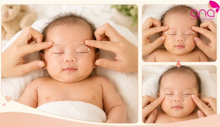 Bước 7: Massage vùng mắt đúng cách