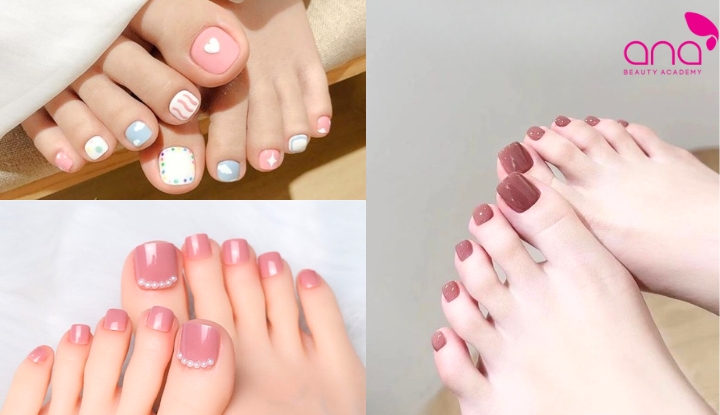 Sơn móng chân màu hồng