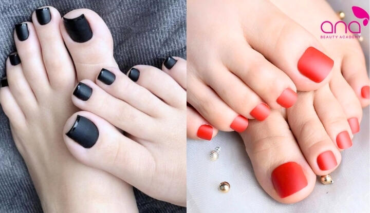 Mẫu nail chân sơn nhám cá tính