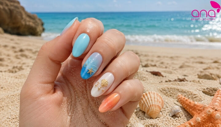 Mẫu nail đi biển