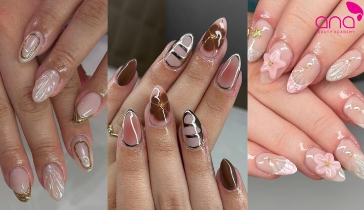 Mẫu nail màu nude