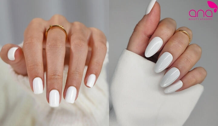 Mẫu nail màu trắng