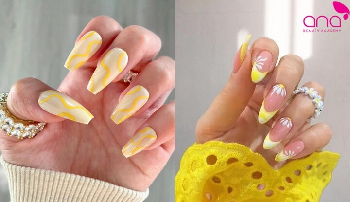  Mẫu nail màu vàng