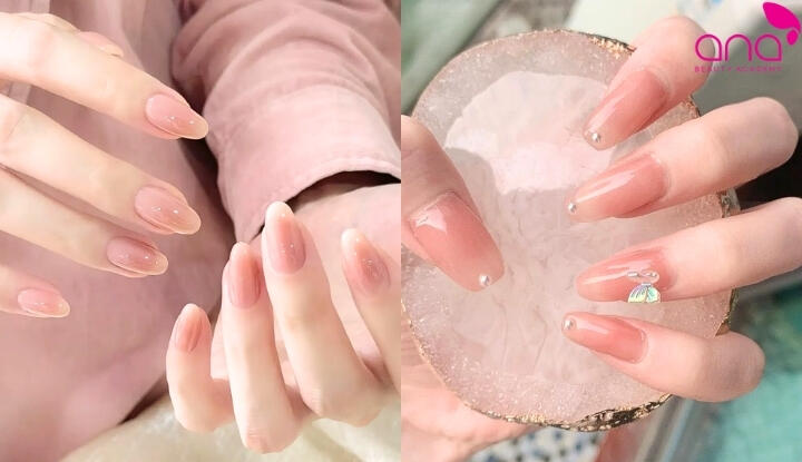 Sơn móng tay hồng đào xinh xắn
