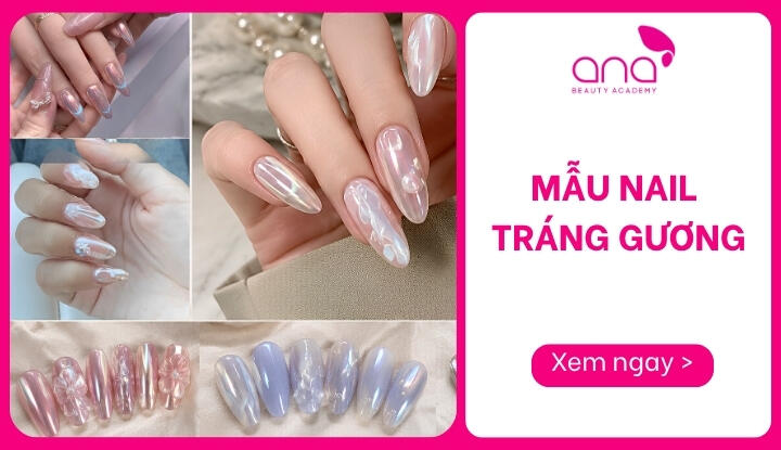 mẫu nail tráng gương