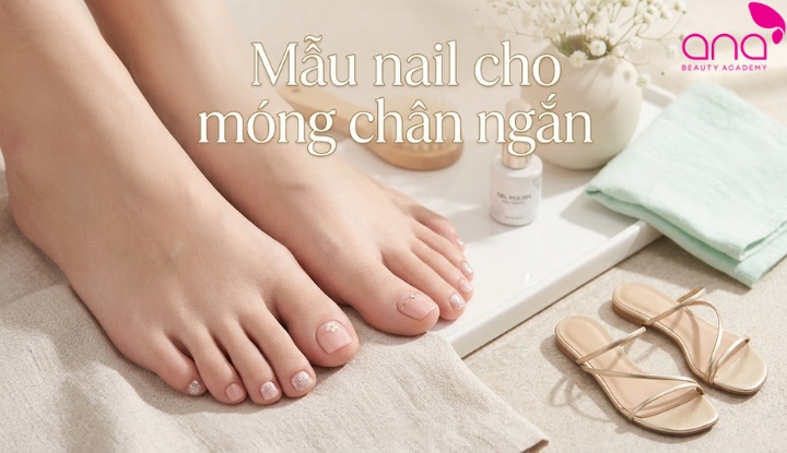 Móng chân ngắn hợp kiểu đơn giản
