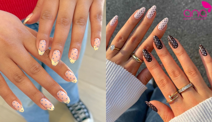 Nail chấm bi đơn giản