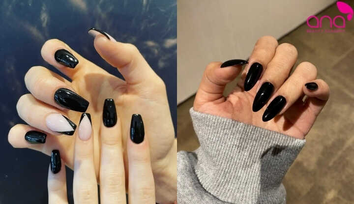 Mẫu nail màu đen