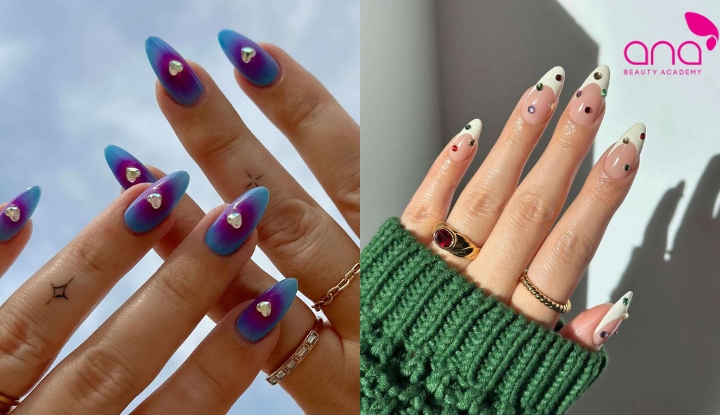 Nail đính đá nhẹ