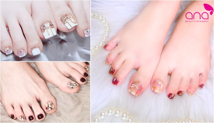 Mẫu nail chân dự tiệc sang trọng