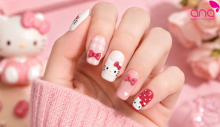nail Hello Kitty tôn da