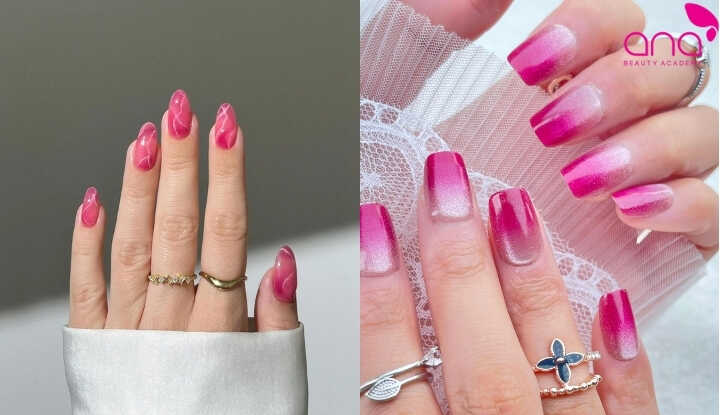 Mẫu nail màu hồng