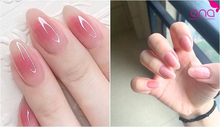 Các mẫu nail móng nhọn tròn theo màu sắc