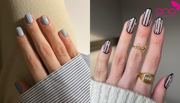 Nail kẻ sọc mảnh