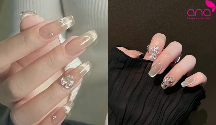 Nail mắt mèo đính đá