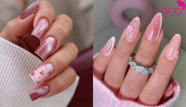 Nail mắt mèo hồng