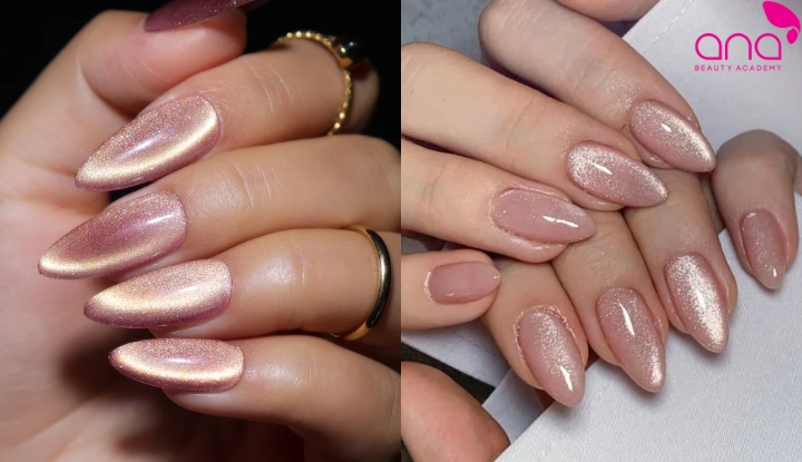 Nail mắt mèo nude