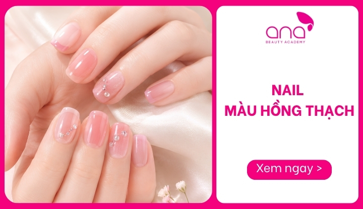 nail màu hồng thạch
