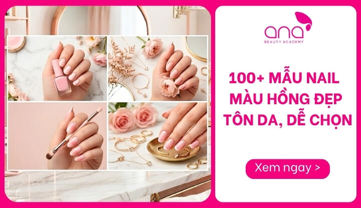 nail màu hồng