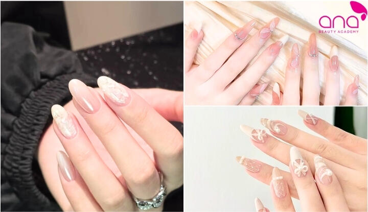 Mẫu nail móng nhọn tròn phù hợp từng tone da