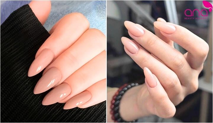 Các mẫu nail móng nhọn tròn theo màu sắc