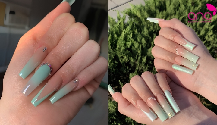 Ombre xanh ngọc phù hợp với phong cách thanh lịch, nhẹ nhàng