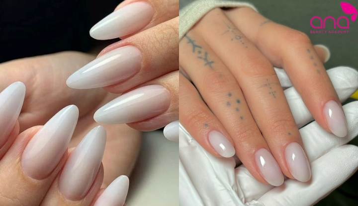 Nail trắng sữa sạch tay