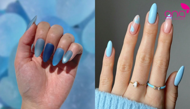 Nail xanh biển