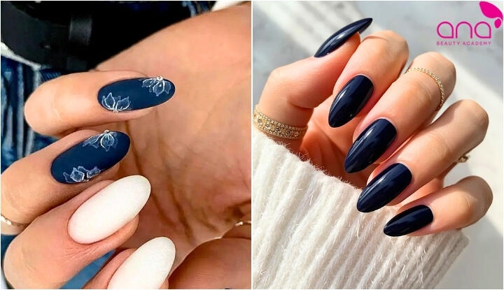 Các mẫu nail móng nhọn tròn theo màu sắc