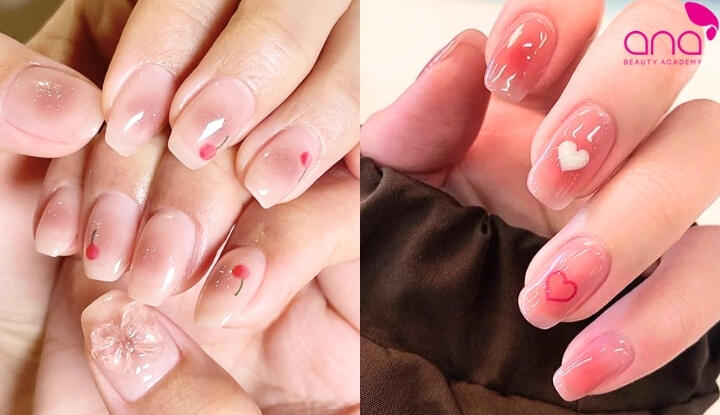 Top mẫu nail màu hồng trong trẻo