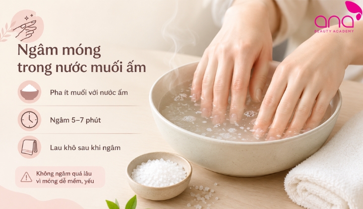 ngâm móng nước muối ấm